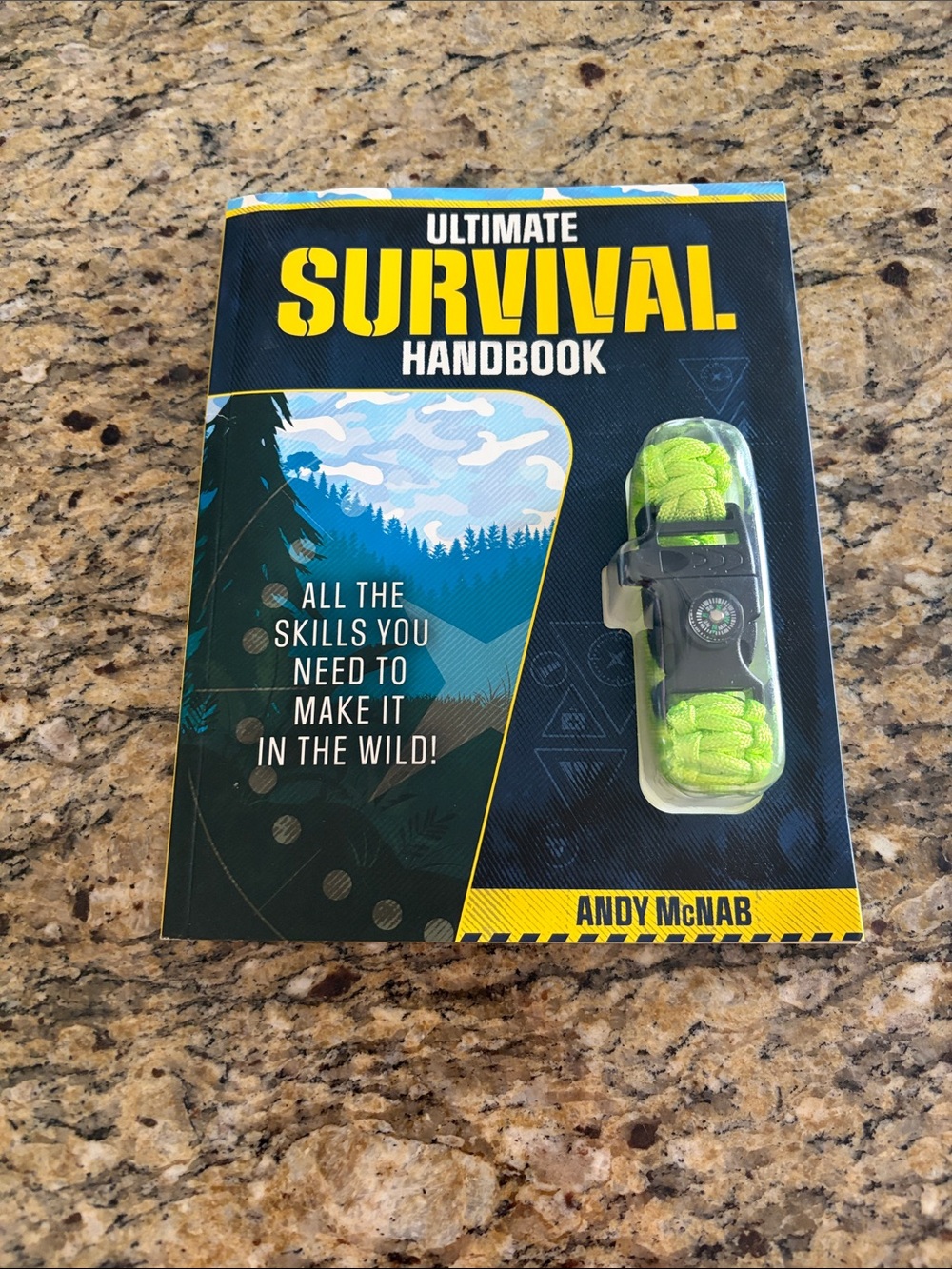 Ultimate Survival Handbook with Neon Green Paracord Bracelet